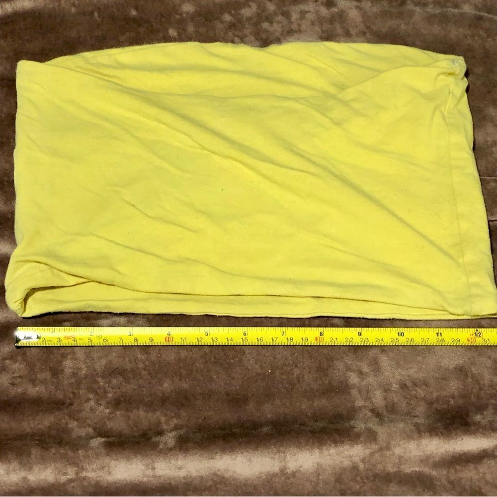 WOMENS JUNIORS FOREVER 21 YELLOW BANDEAU CROP TOO SIZE LARGE
